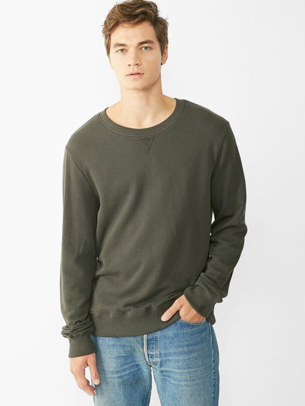 NWT Alternative Apparel Men's French Terry Crew Neck Raven Size XL